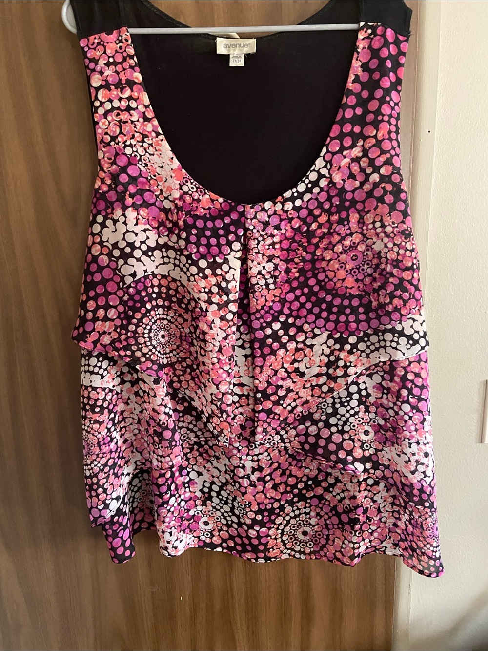 Avenue Pink Dot Layered Tank Top